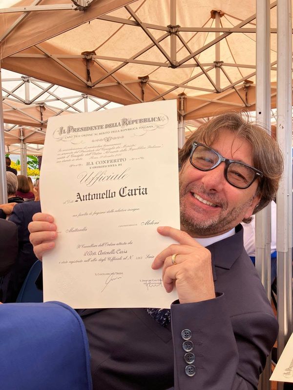 L'Onorificenza di Ufficiale dell’Ordine “Al Merito della Repubblica Italiana” al nostro socio Antonello Caria